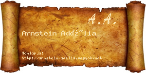 Arnstein Adélia névjegykártya